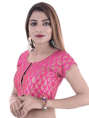pink silk brocade blouse - 15084781 - Standard Image - 2