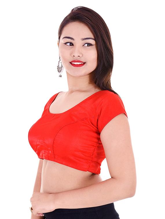red solid blouse - 15084789 - Zoom Image - 2