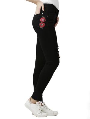 black solid denim jeans - 15085544 - Standard Image - 2