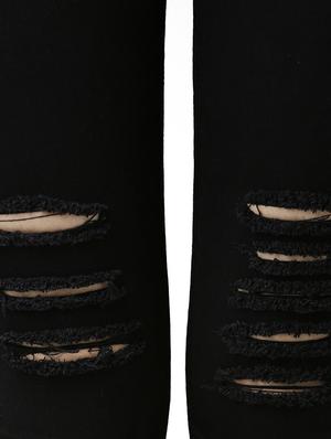 black solid denim jeans - 15085544 - Standard Image - 5
