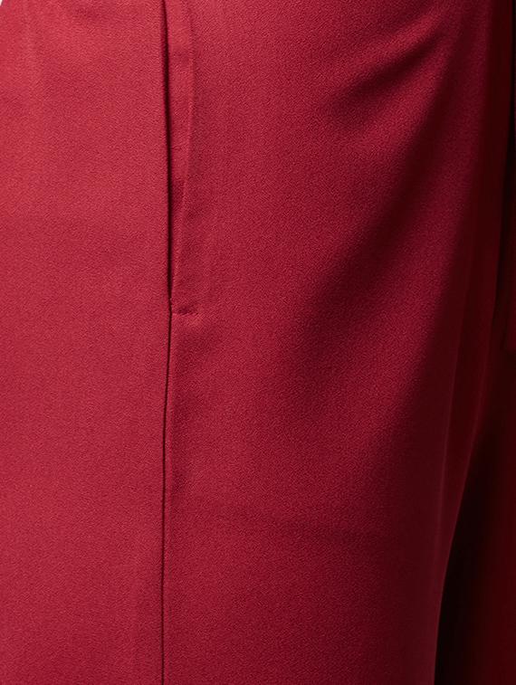 Maroon solid wide leg trouser - 15086025 - Zoom Image - 5