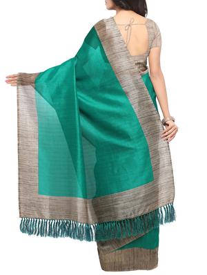 green saree with blouse - 15086306 - Standard Image - 2