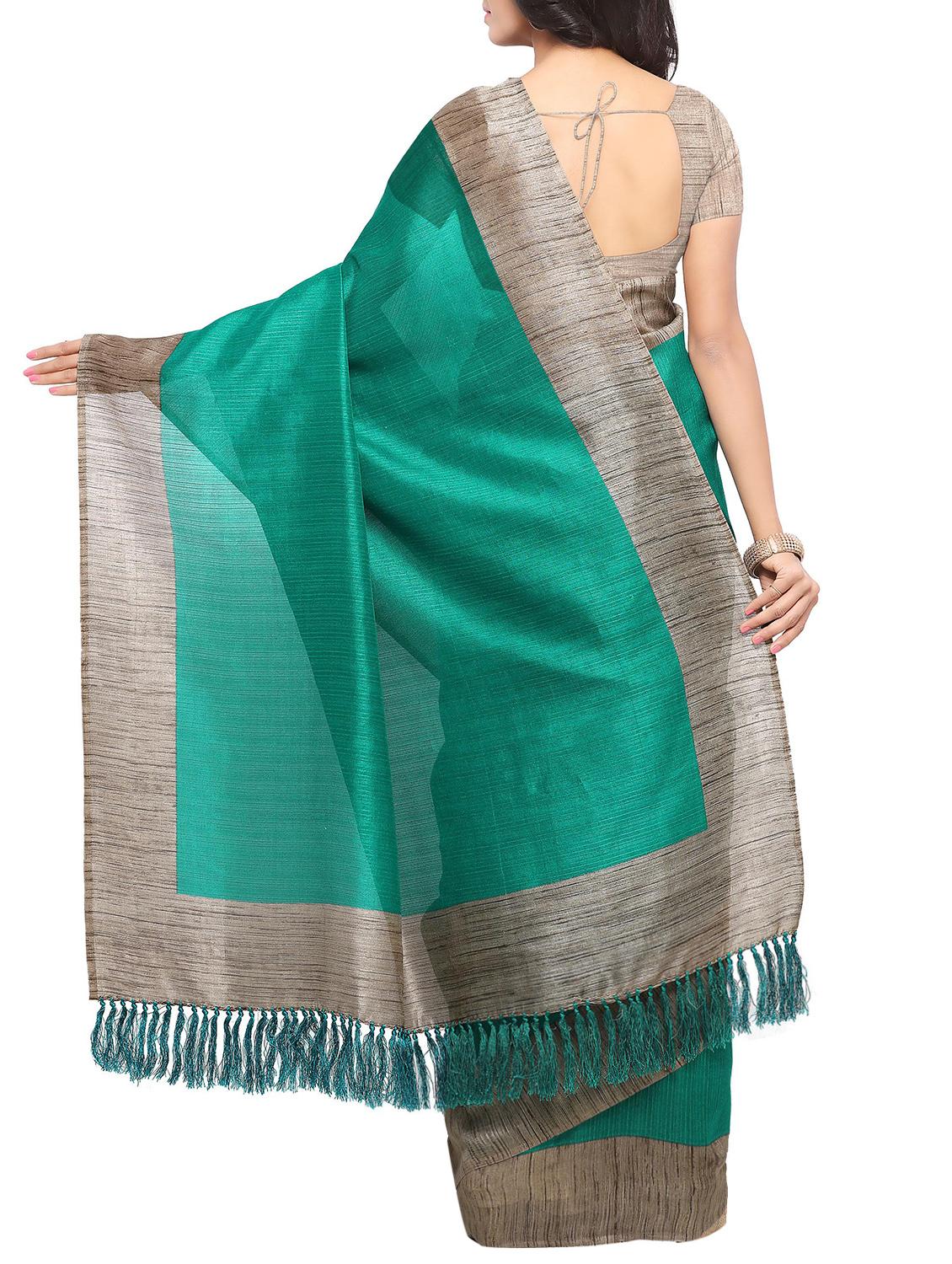 green saree with blouse - 15086306 - Zoom Image - 2