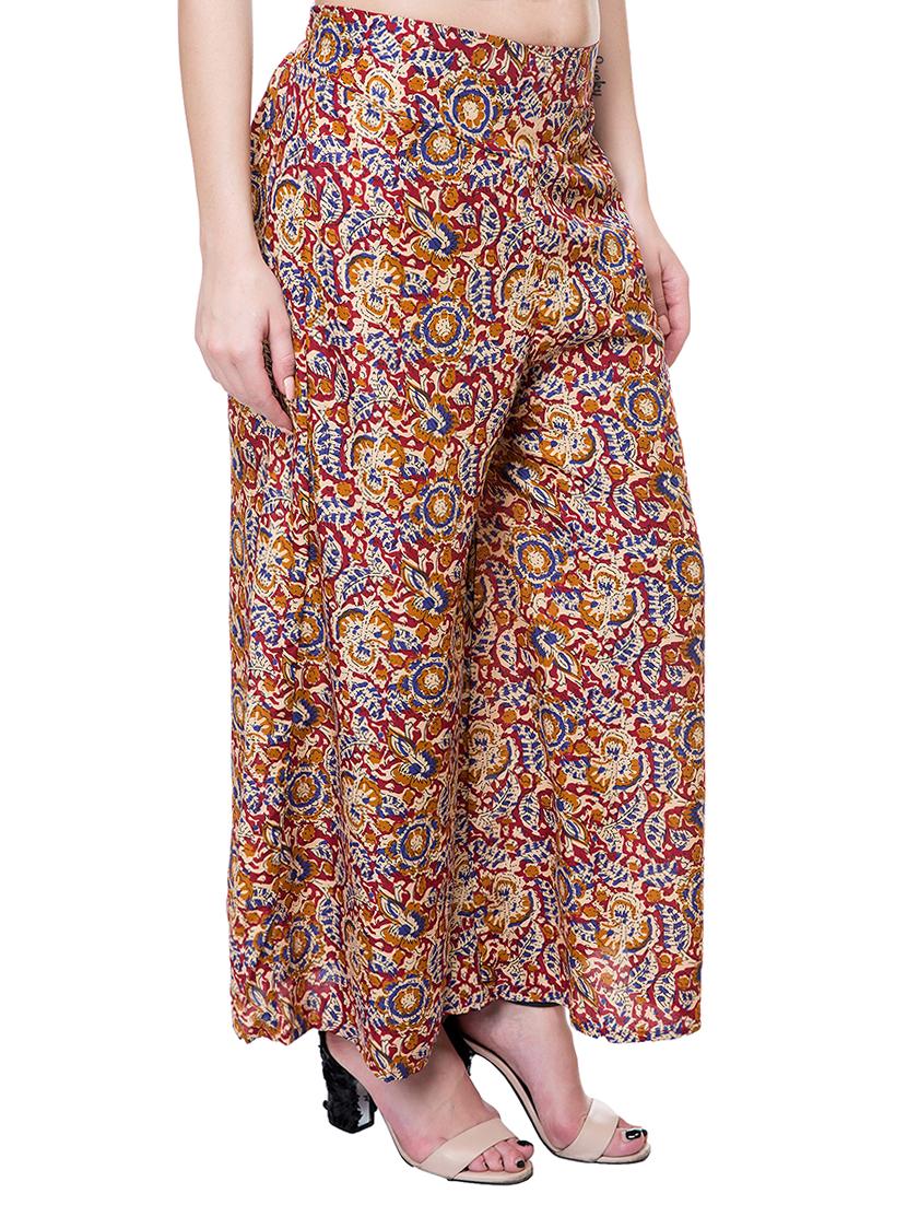Red printed crepe palazzo - 15091605 - Zoom Image - 2