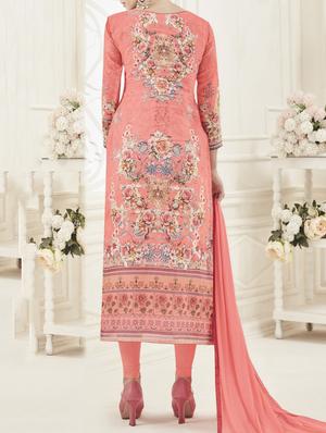 pink cotton blend unstitched churidaar suits - 15092943 - Standard Image - 2