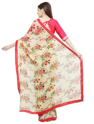 floral printed saree with blouse - 15093344 - Standard Image - 2