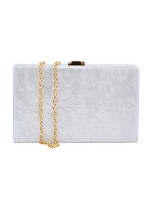 white leatherette clutch - 15094077 - Standard Image - 2