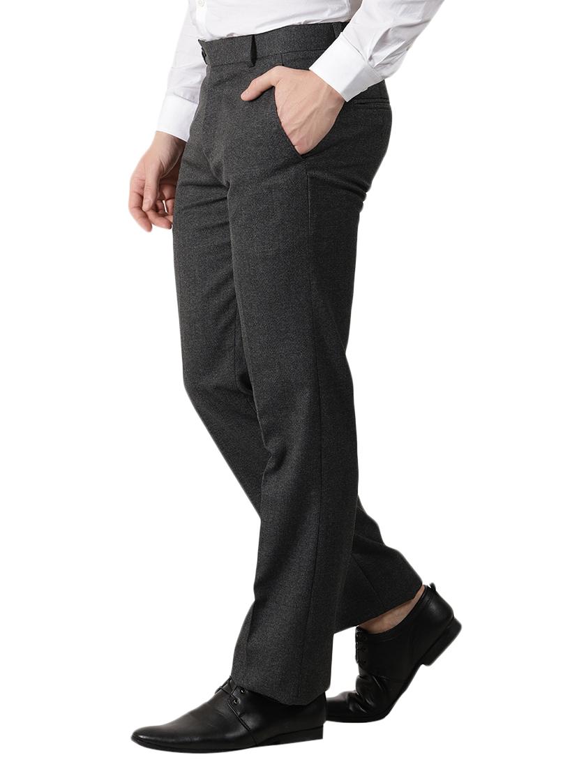 grey polyester blend flat front formal trouser - 15097502 - Zoom Image - 2