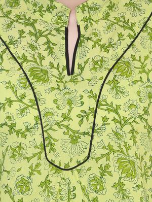 green cotton aline kurti - 15098124 - Standard Image - 5