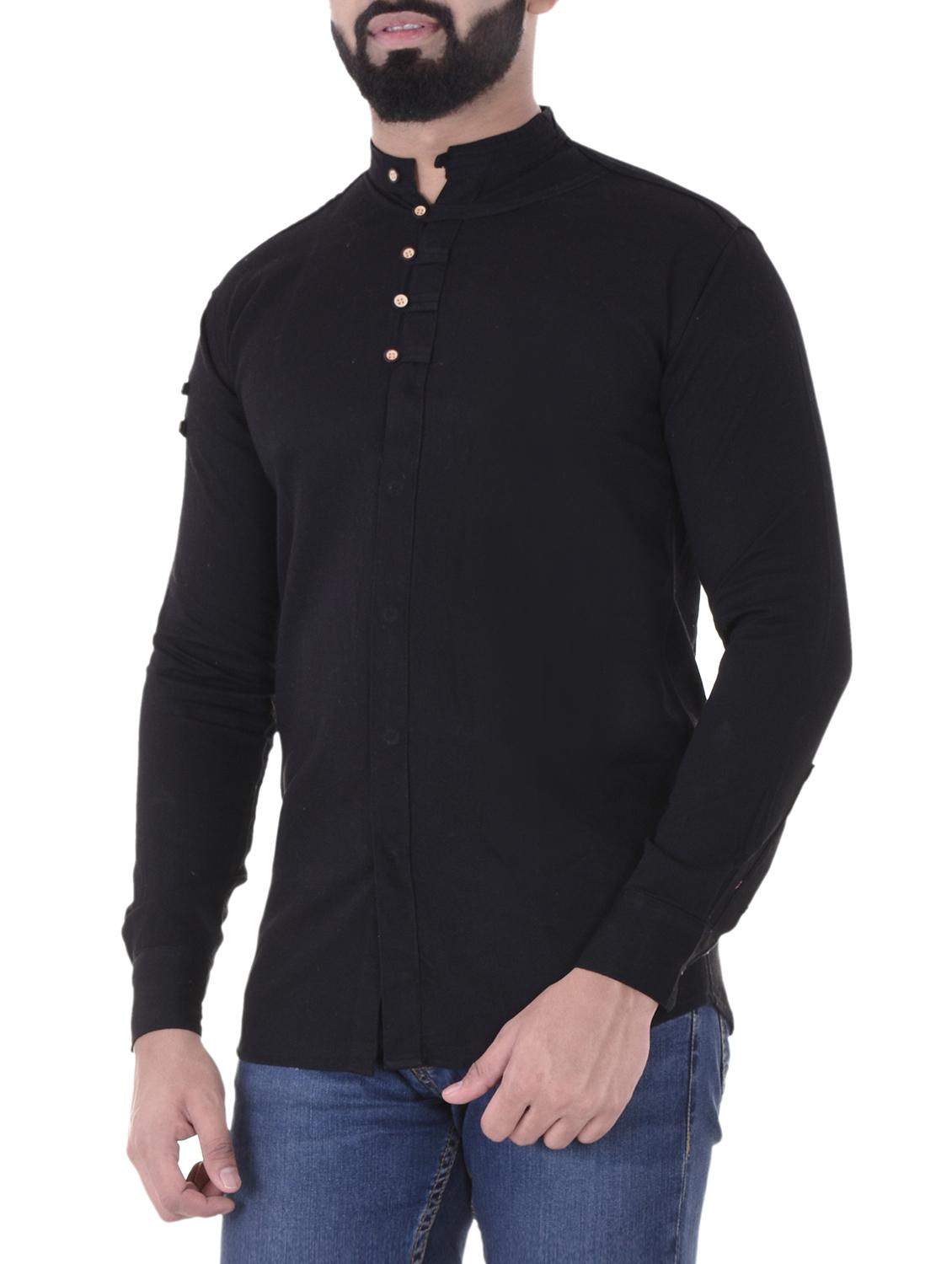 black cotton casual shirt - 15099732 - Zoom Image - 2