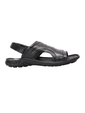 red chief black Leather back strap sandals - 15099860 - Standard Image - 2