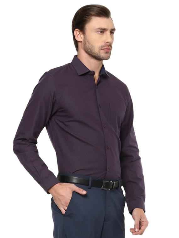 maroon printed formal shirt - 15100551 - Zoom Image - 2