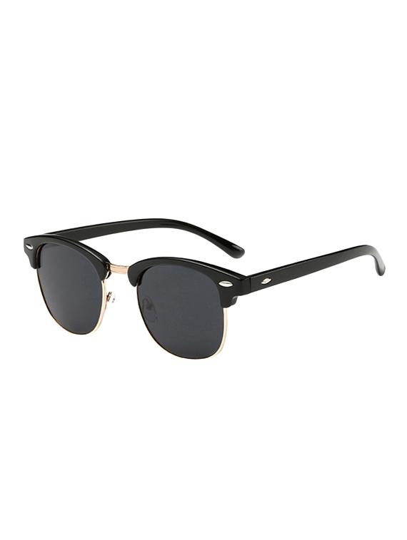 UV Protected Unisex Half-Rim Round Wayfarer Clubmaster Sun-Glasses For Men And Women - 15102423 - Zoom Image - 2