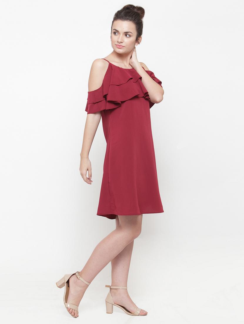 cold shoulder ruffle dress - 15104957 - Zoom Image - 2