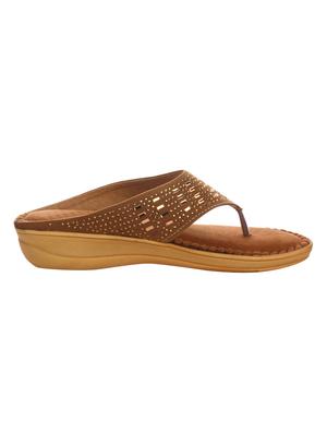 brown faux leather slippers - 15104996 - Standard Image - 2