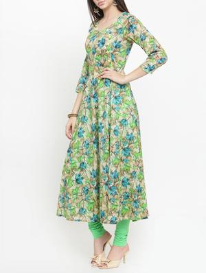 Printed flared kurta - 15105133 - Standard Image - 2