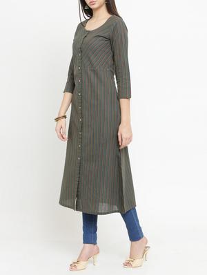 a-line stripes kurta - 15105145 - Standard Image - 2