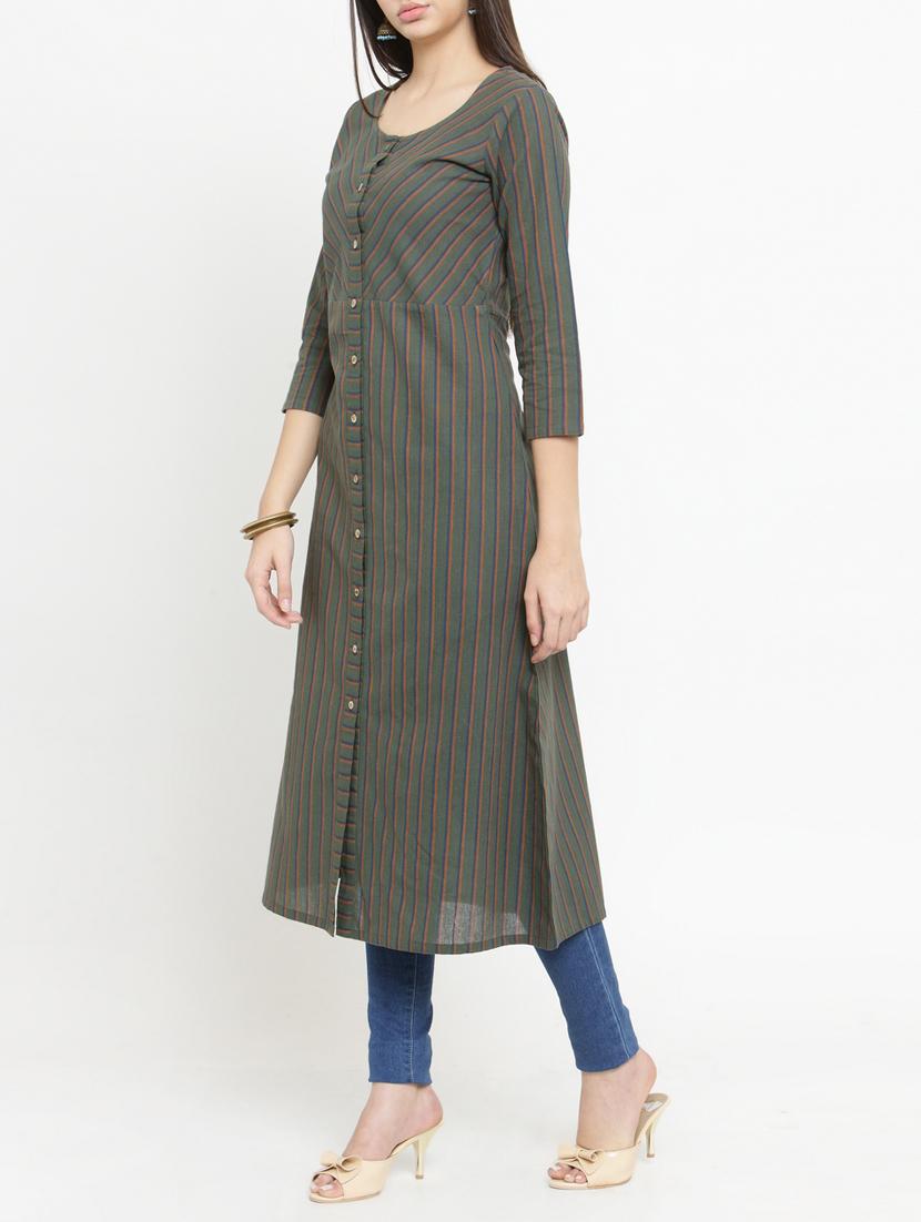 a-line stripes kurta - 15105145 - Zoom Image - 2