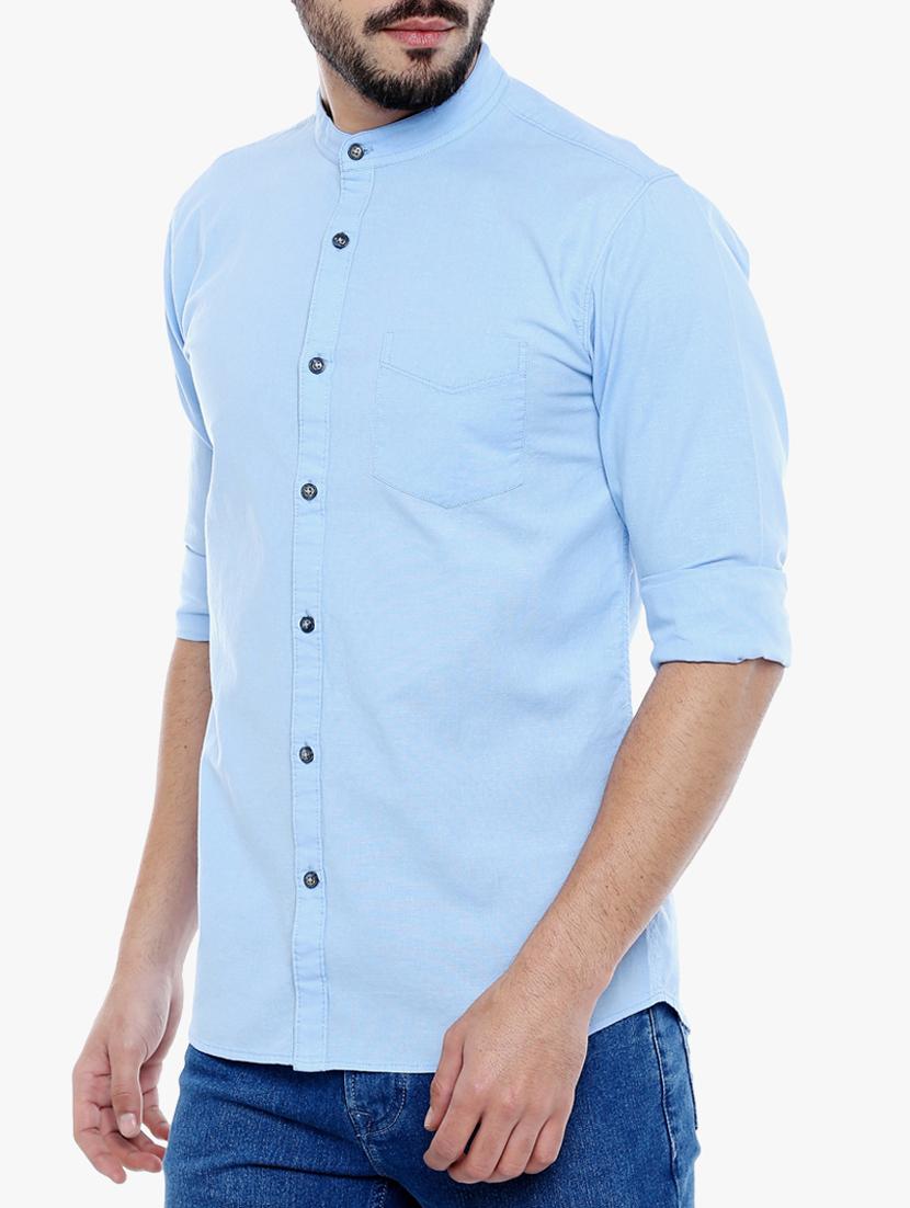 blue cotton casual shirt - 15105303 - Zoom Image - 2