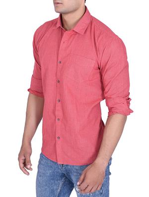 pink cotton casual shirt - 15105313 - Standard Image - 2