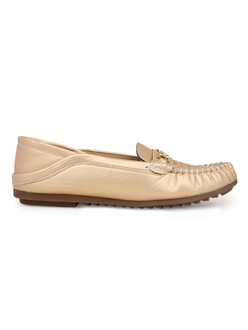 gold suede slip on loafers - 15106864 - Zoom Image - 2