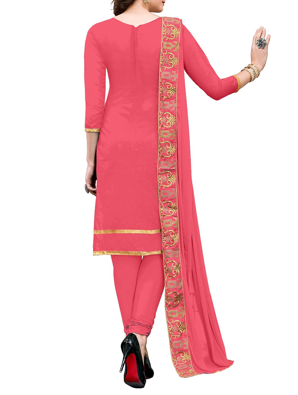embroidered unstitched churidaar suit - 15107348 - Zoom Image - 2