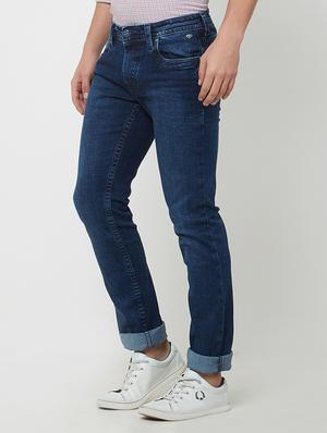 blue cotton washed jeans - 15107652 - Standard Image - 2