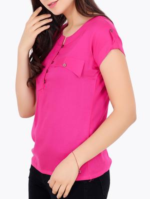 pink solid modal top - 15108057 - Standard Image - 2