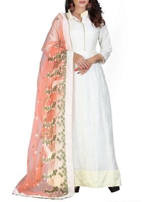 Embroidered semi-stitched anarkali suit - 15110178 - Standard Image - 2