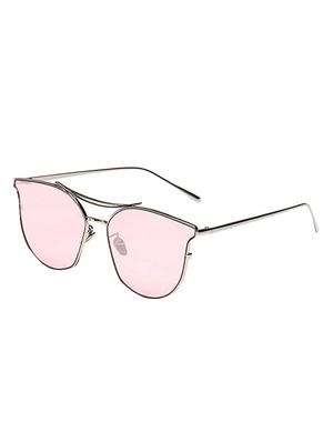 Cat-Eye Frames Round Sun-Glasses For Women Stylish Mirror - 15110852 - Standard Image - 2