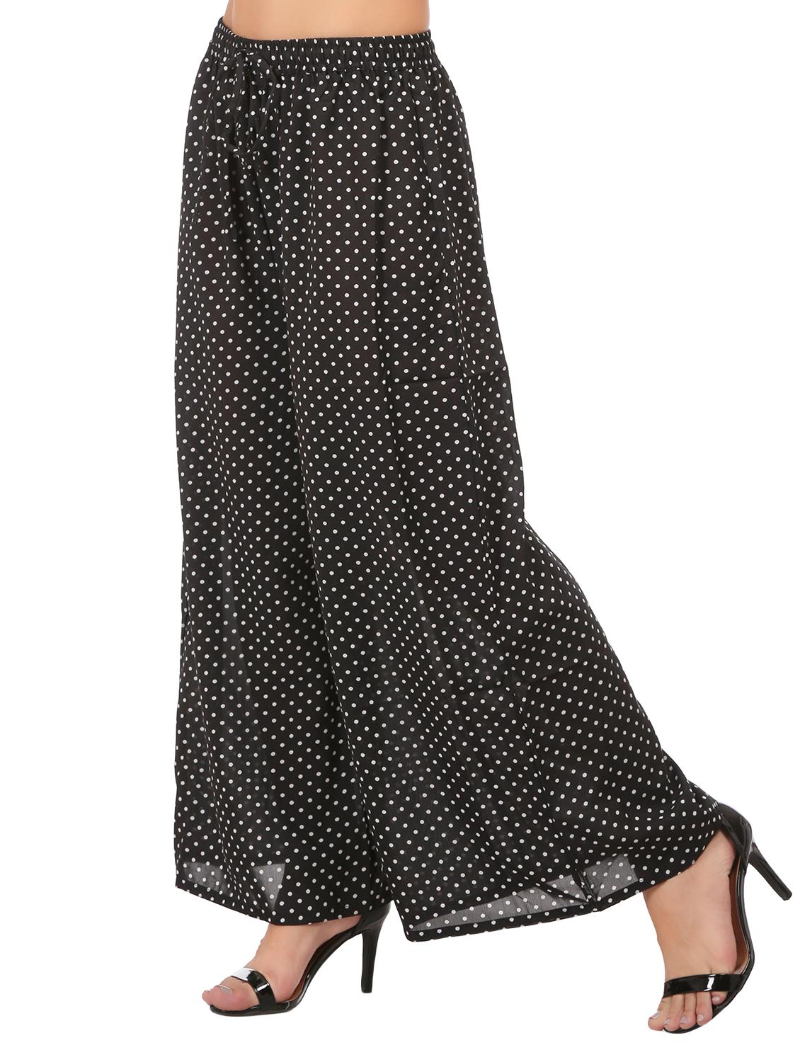 black polka dot flared palazzo - 15111068 - Zoom Image - 2