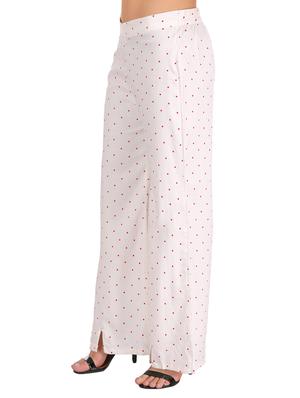 White polka dot flared palazzo - 15111069 - Standard Image - 2