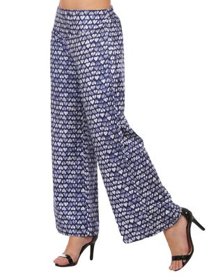 blue cotton straight palazzo - 15111071 - Standard Image - 2