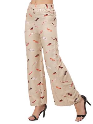 beige cotton straight palazzo - 15111073 - Standard Image - 2