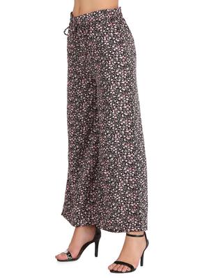 black cotton straight palazzo - 15111310 - Standard Image - 2
