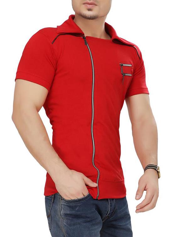 red cotton t-shirt - 15111364 - Zoom Image - 2