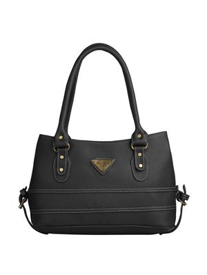 black leatherette (pu) combo handbag - 15112755 - Standard Image - 2