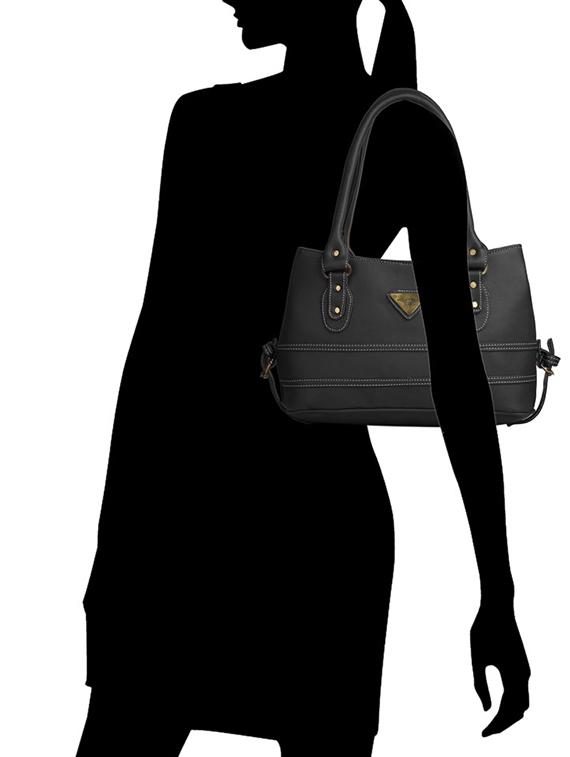 black leatherette (pu) combo handbag - 15112755 - Zoom Image - 8
