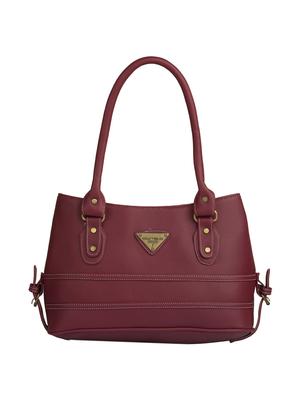 maroon leatherette (pu) combo handbag - 15112757 - Standard Image - 2
