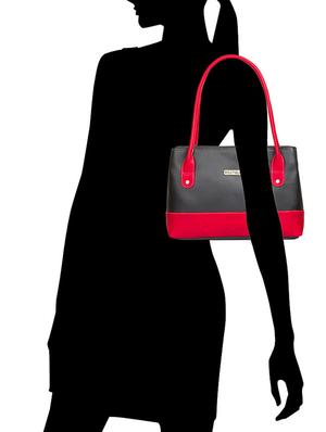 black leatherette (pu) combo handbag - 15112760 - Standard Image - 8