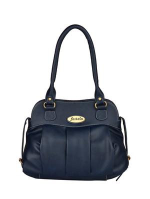 blue leatherette (pu) combo handbag - 15112821 - Standard Image - 2