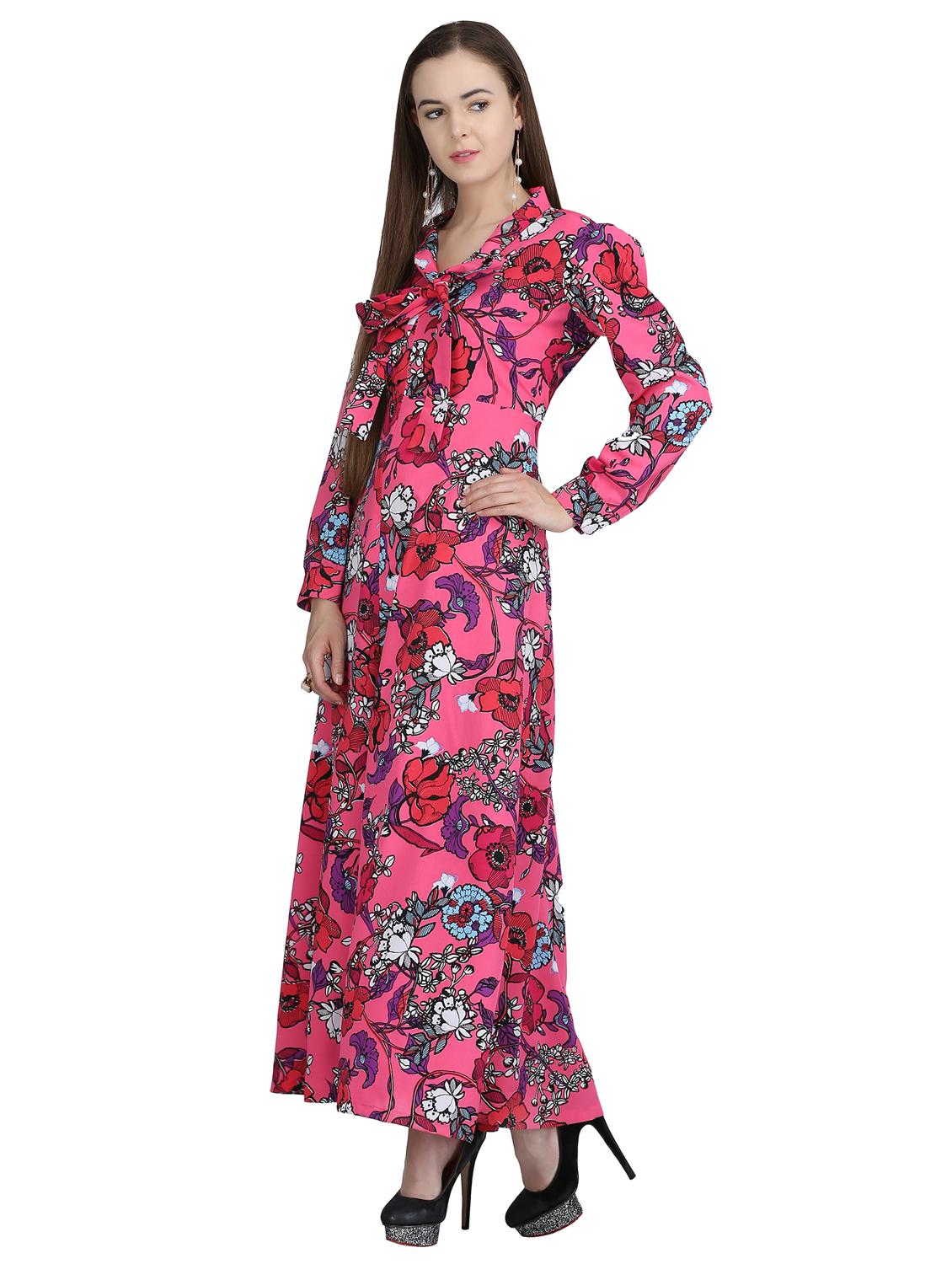 knotted neck floral maxi dress - 15113274 - Zoom Image - 2