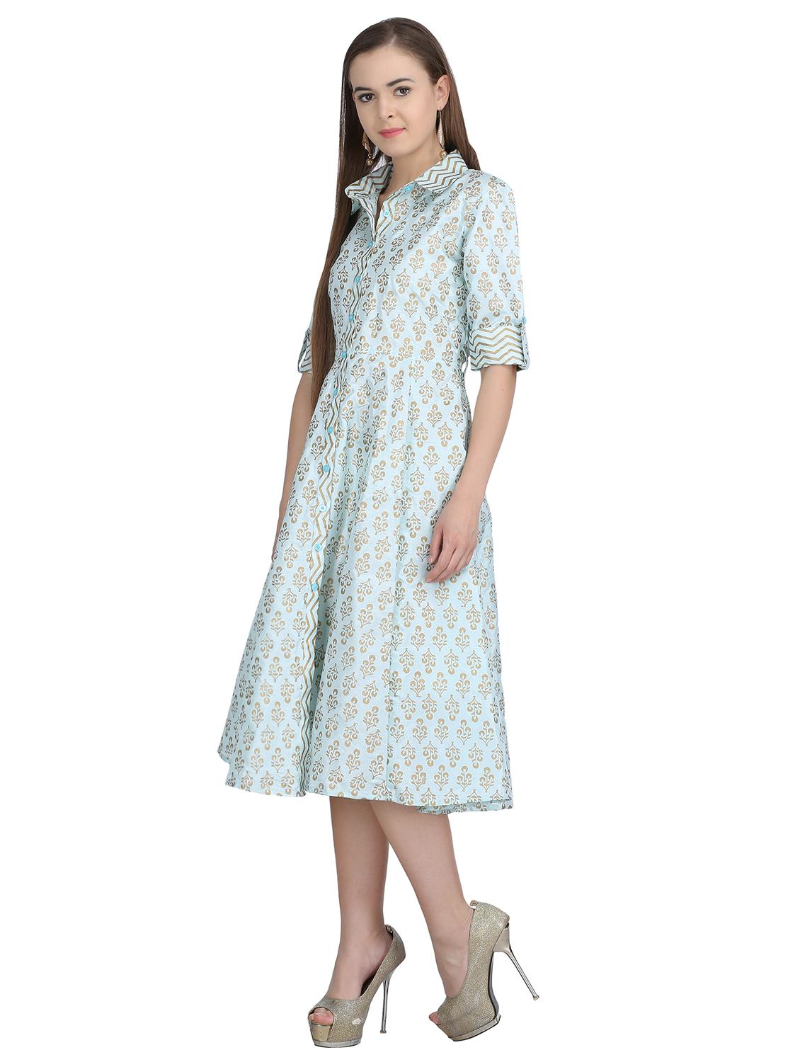 button down flared dress - 15113286 - Zoom Image - 2