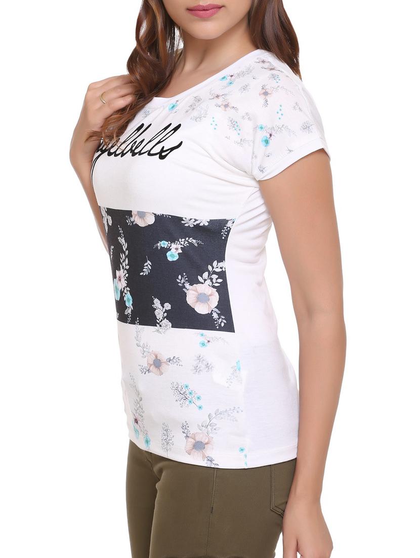 white printed cotton tee - 15113476 - Zoom Image - 2