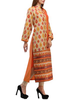 blue cotton straight kurta - 15113693 - Standard Image - 2