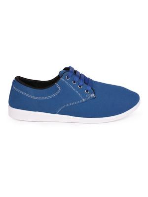 blue canvas laceup sneakers - 15113742 - Standard Image - 2