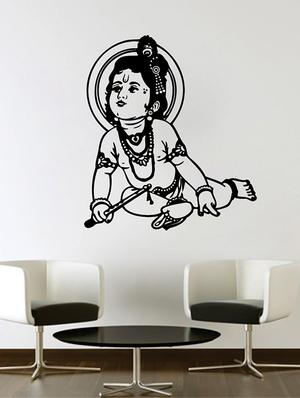 krishna Black Wall Sticker - 15114409 - Standard Image - 2