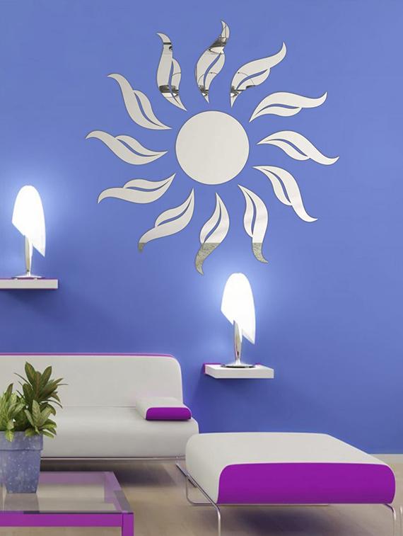 Sun Flame Silver Acrylic Mirror Sticker - 15114451 - Zoom Image - 2
