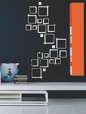 Square Silver 4Silver Acrylic Mirror Sticker - 15114453 - Standard Image - 2
