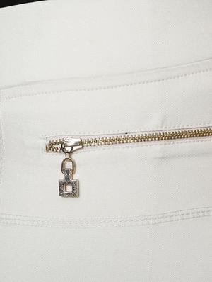 solid white cotton capri - 15114477 - Standard Image - 5